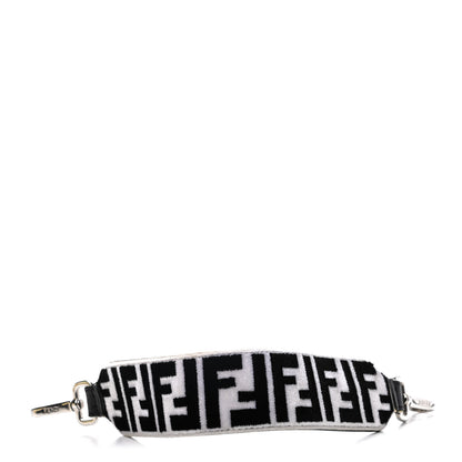 Fendi Velvet Tapestry Calfskin FF Reloaded Mini Strap You White Black 1 of 4