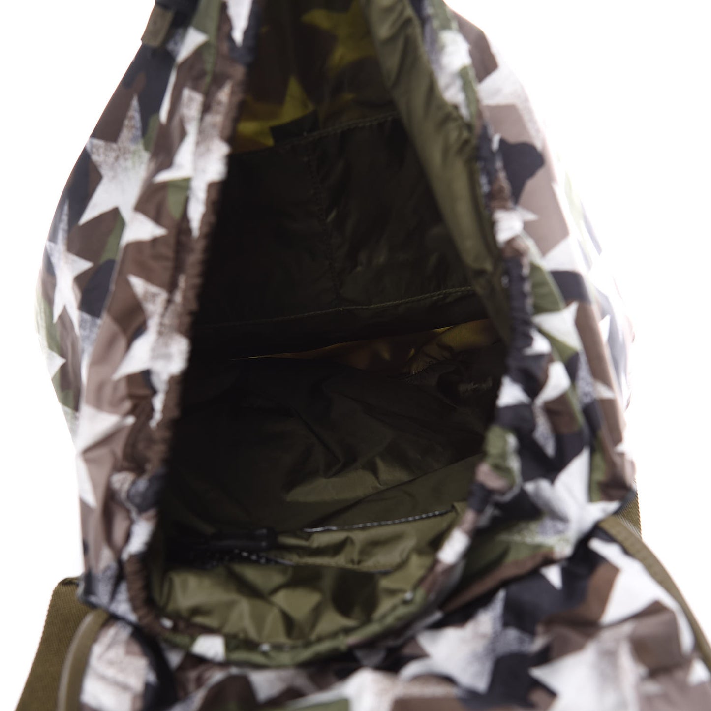 Nylon Camustars Drawstring Backpack Army Green White