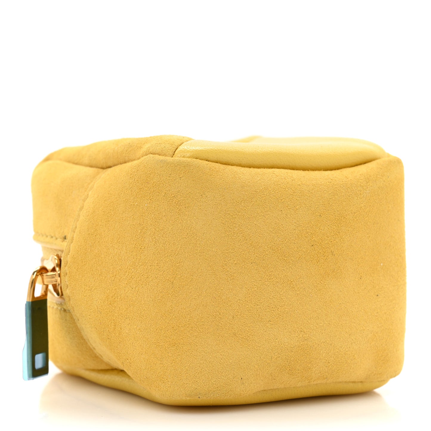 Suede Lambskin Jaime Cube Charm Keychain Sunflower
