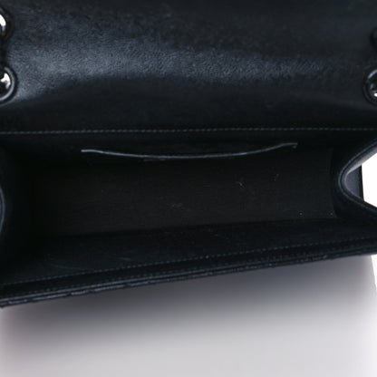 Saint Laurent Grain De Poudre Textured Mixed Matelasse Triquilt Medium Monogram Satchel Black 5 of 9