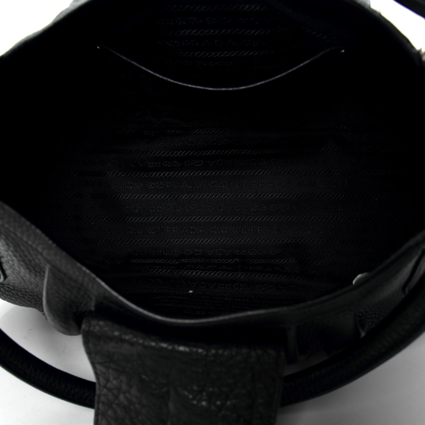 Vitello Daino Pushlock Flap Shoulder Bag Black