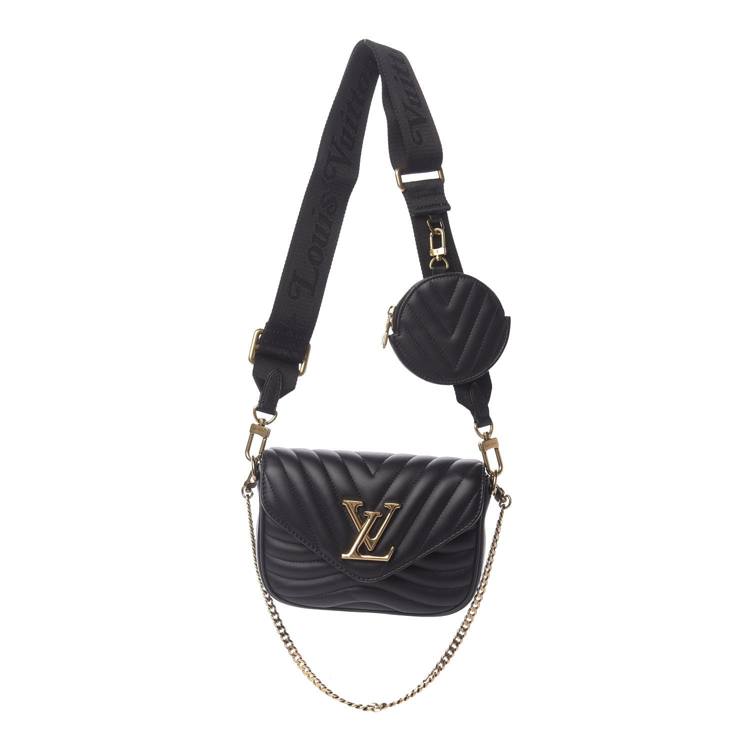 Louis Vuitton Calfskin New Wave Multi Pochette Black 1 of 8