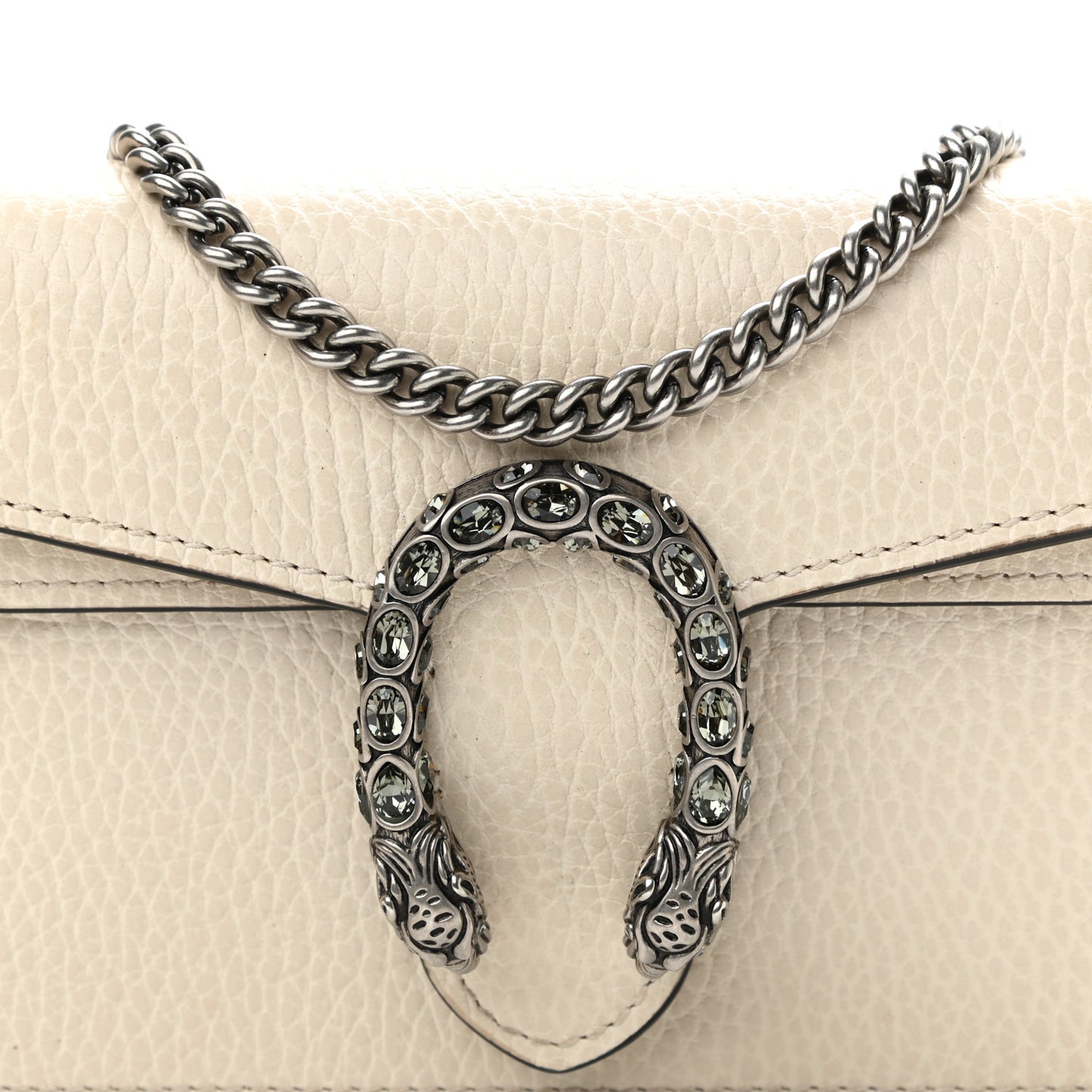 Dollar Calfskin Crystal Super Mini Dionysus Shoulder Bag Mystic White Black Diamond
