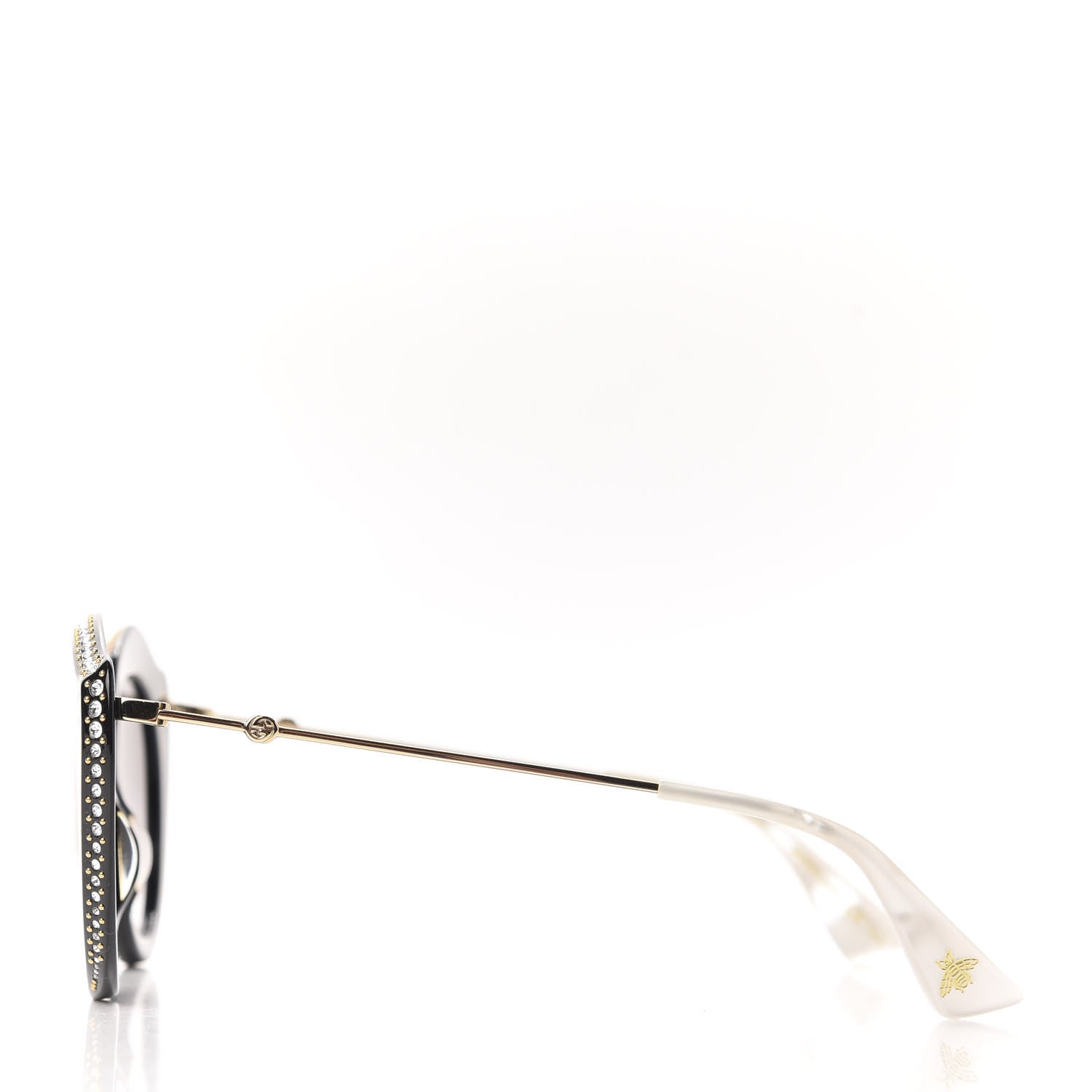 Gucci Metal Crystal Cat Eye Sunglasses GG0214S Sunglasses Black 3 of 7