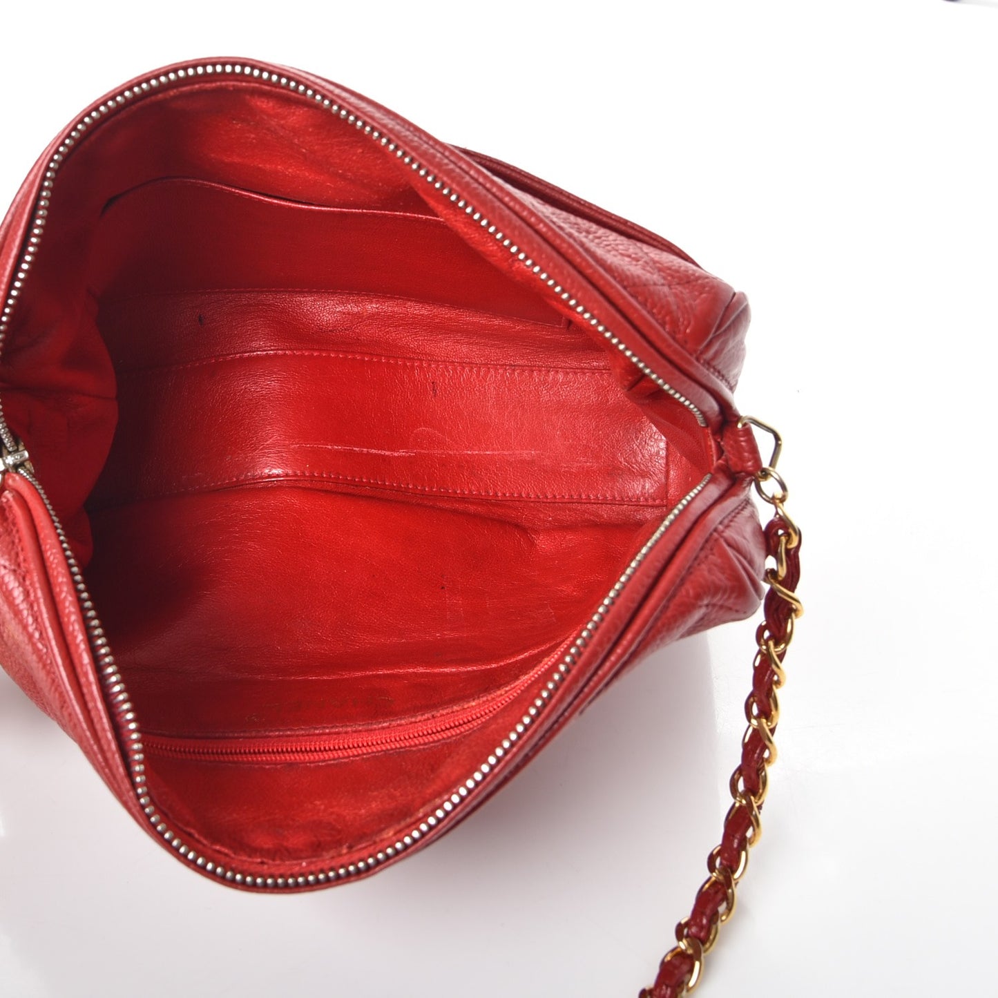 Caviar Quilted Camera Case Red