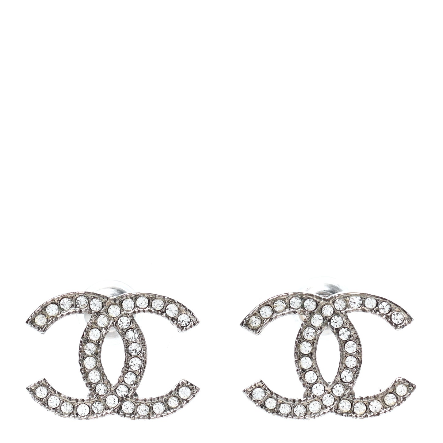 Crystal CC Earrings Silver