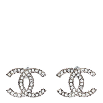Chanel Crystal CC Earrings Silver 1 of 4