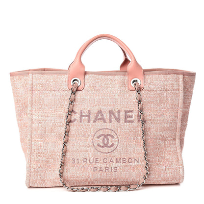 Chanel Canvas Medium Deauville Tote Pink 1 of 11