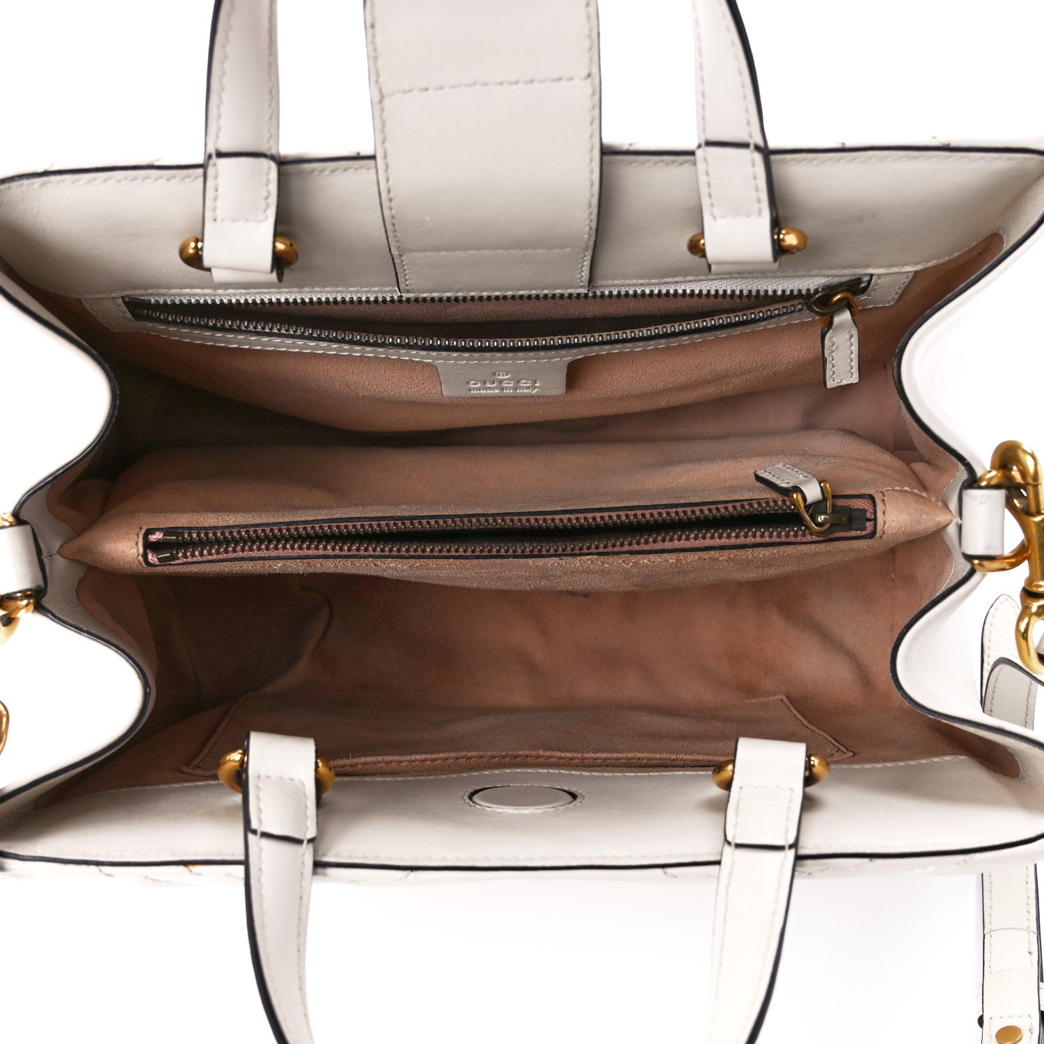 Gucci Calfskin Matelasse Small GG Marmont Tote White 5 of 12