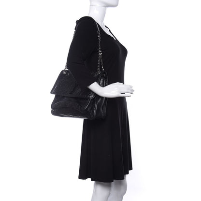 Saint Laurent Crinkled Calfskin Matelasse Monogram Large Niki Chain Satchel Black 2 of 15