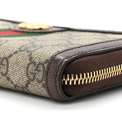 Gucci GG Supreme Monogram Web Ophidia Zip Around Wallet Brown 11 of 16