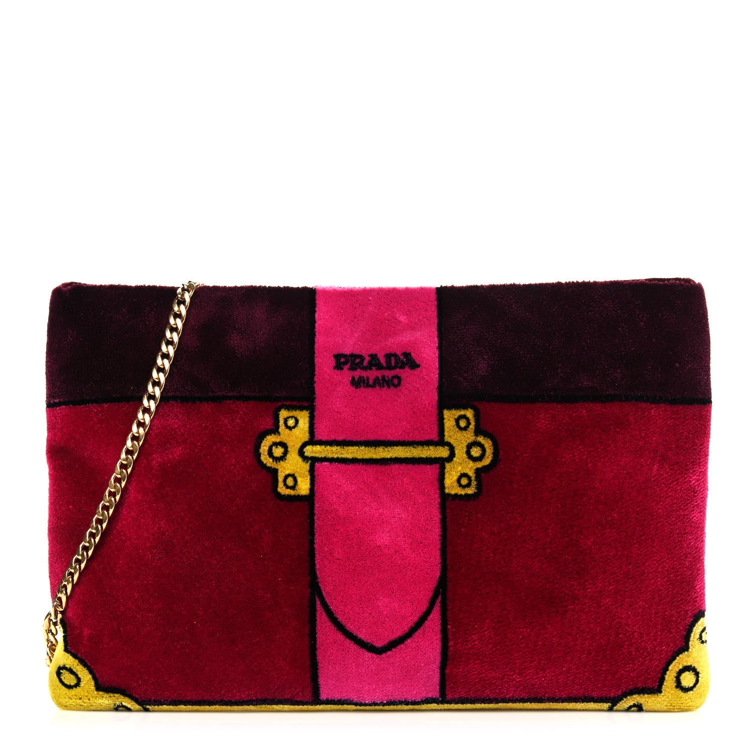 Prada Velluto Ricamo Cahier Chain Bag Multicolor 1 of 12