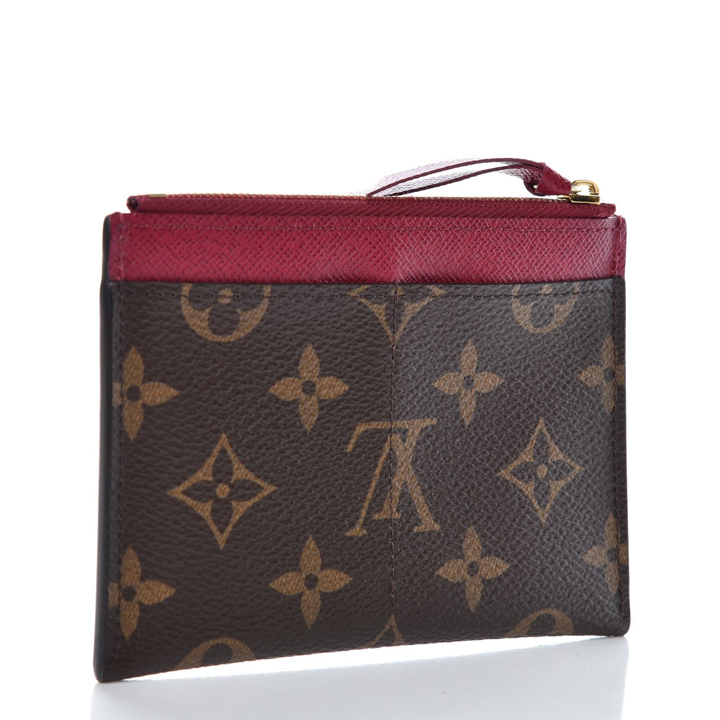 Monogram Zipped Card Holder Fuchsia