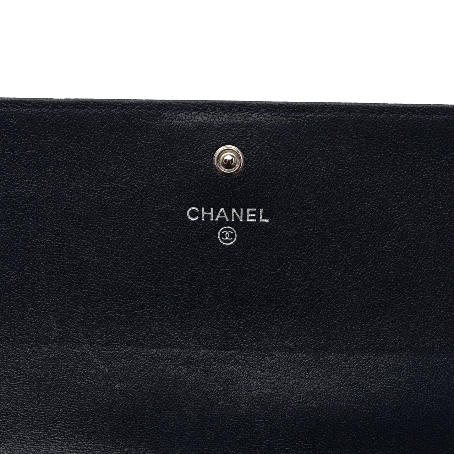 Sheepskin Quilted Mademoiselle Vintage Zip Around Wallet Navy