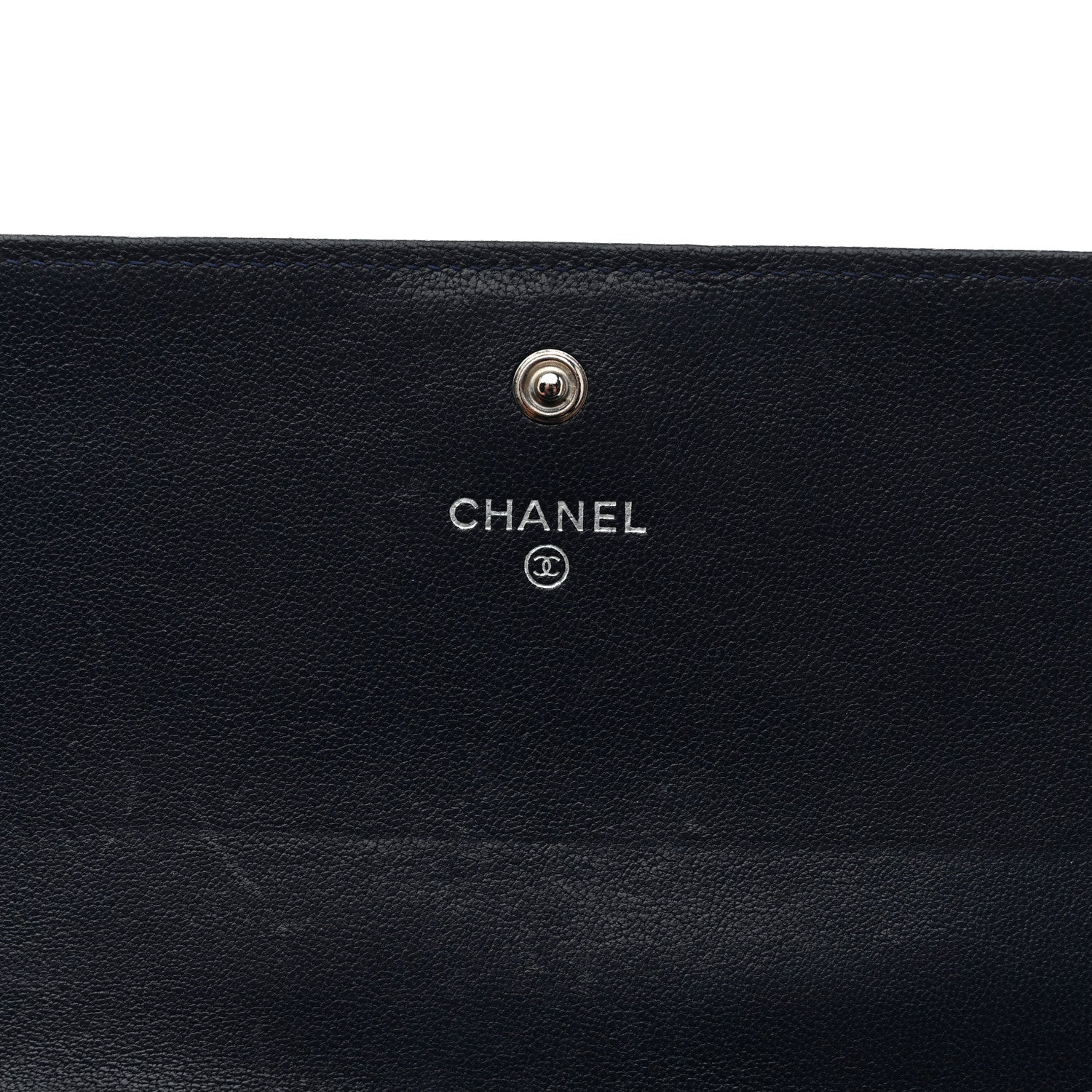 Chanel Sheepskin Quilted Mademoiselle Vintage Zip Around Wallet Navy 9 of 11