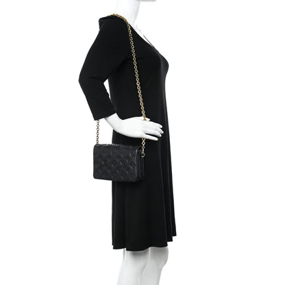 Louis Vuitton Lambskin Embossed Monogram Pochette Coussin Black 2 of 15