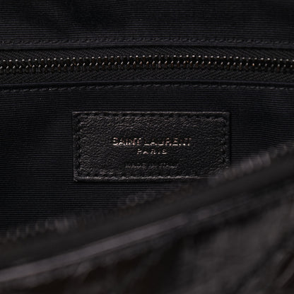 Saint Laurent Crinkled Calfskin Matelasse Monogram Niki Body Bag Black 6 of 9