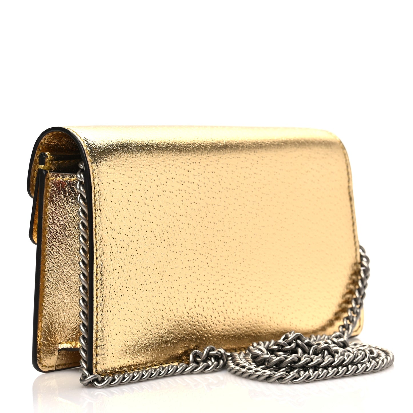 Metallic Calfskin Super Mini Dionysus Shoulder Bag Gold