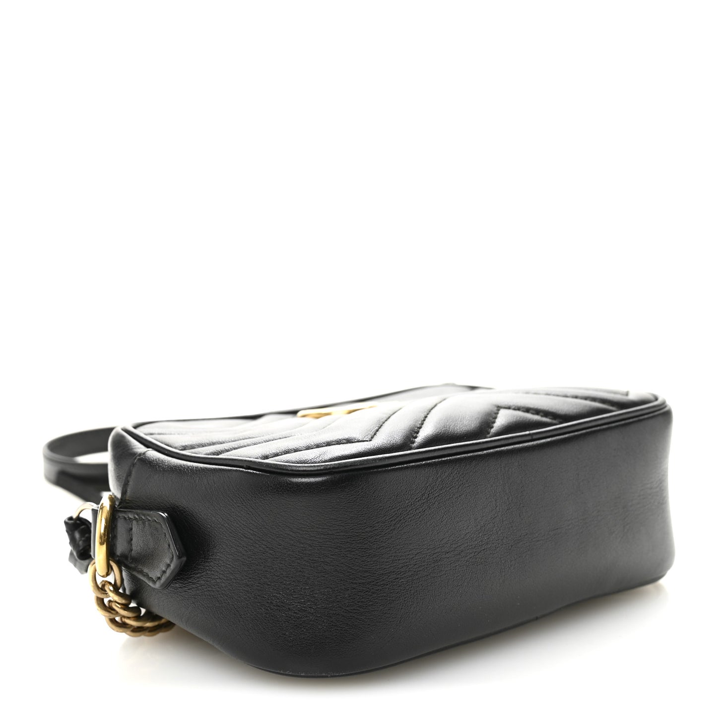 Calfskin Matelasse Mini GG Marmont Chain Shoulder Bag Black