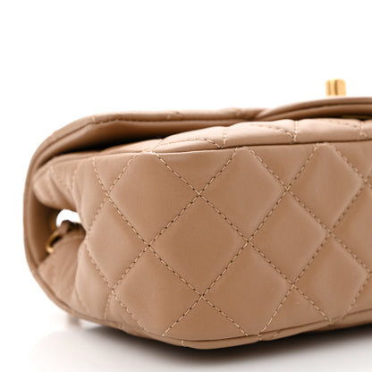 Chanel Lambskin Quilted Mini Rectangular Pearl Crush Flap Dark Beige 9 of 11