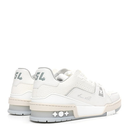 Louis Vuitton Grained Calfskin Womens LV Trainer Sneakers 37 White 5 of 10