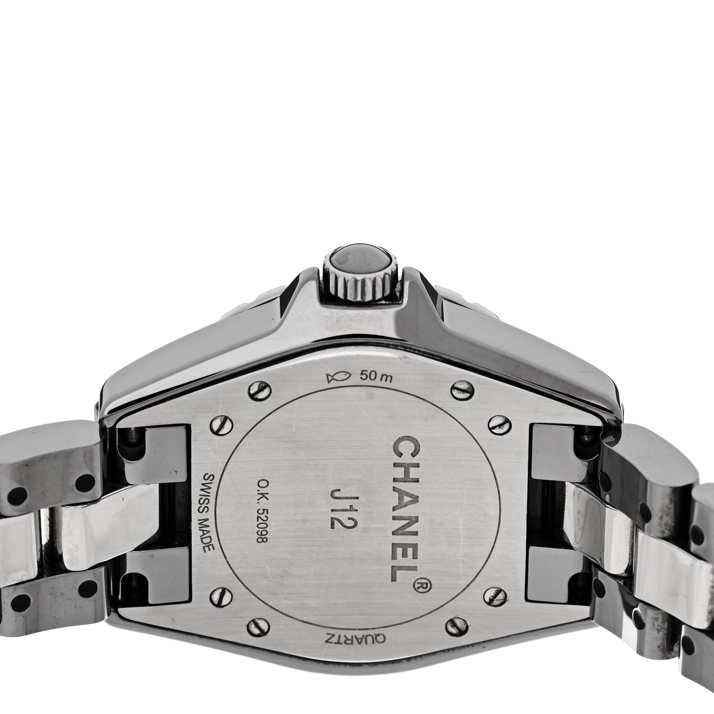 Stainless Steel Ceramic Diamond 33mm J12 Quartz Watch Grey