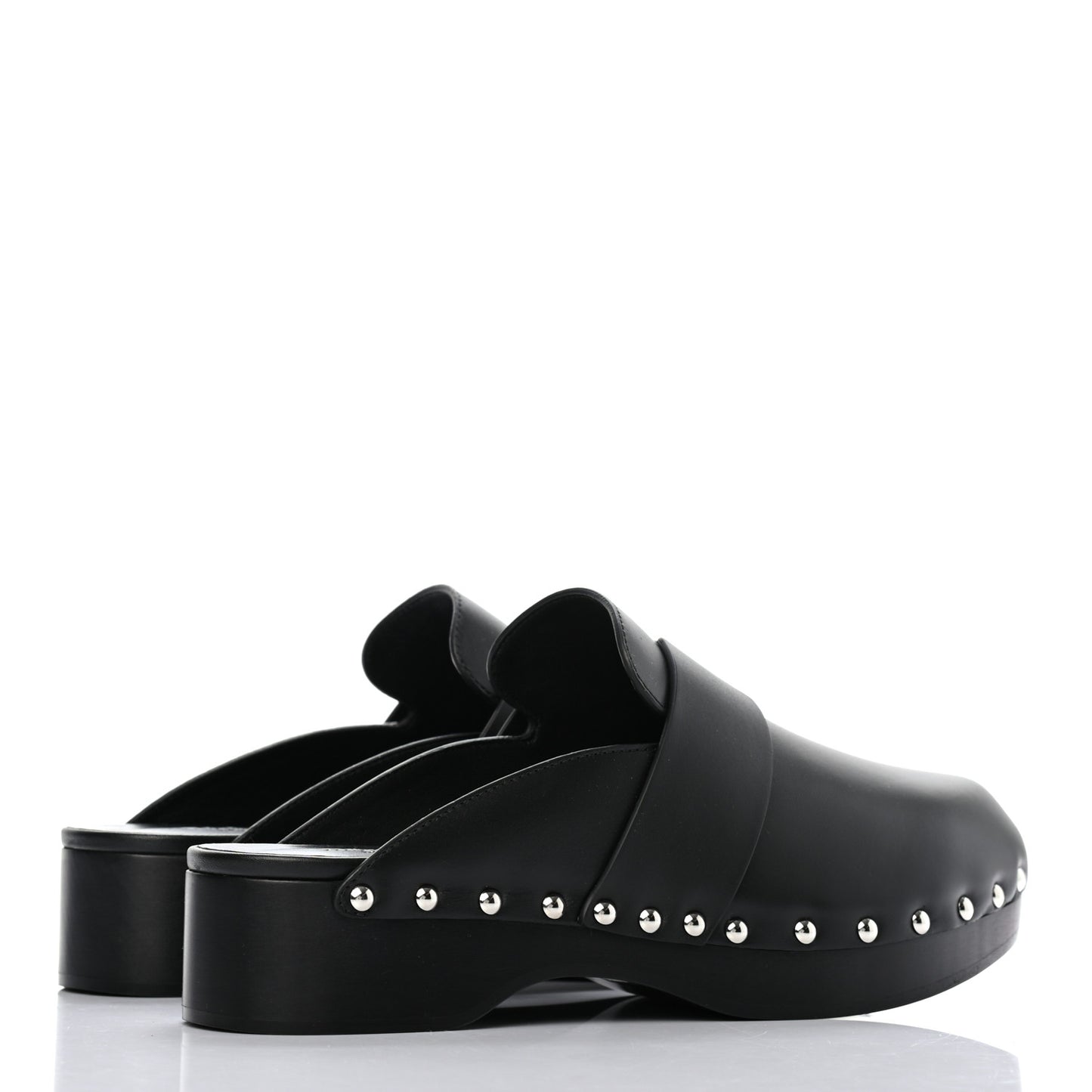 Calfskin Calya Mules 38 Black