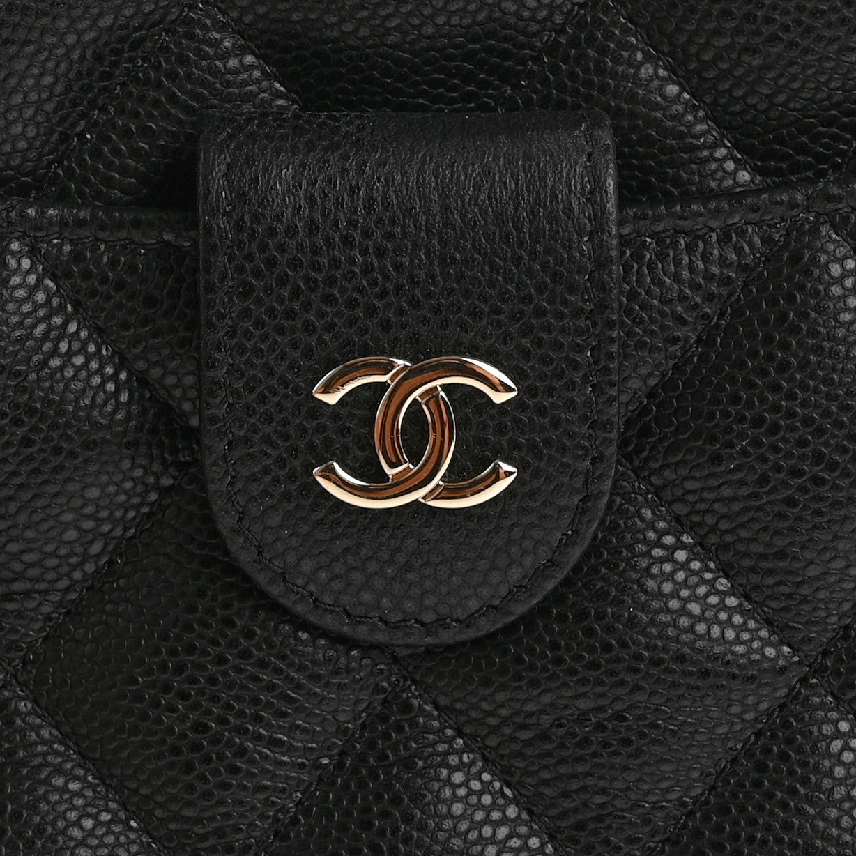 Caviar Quilted Chain Camera Bag Black