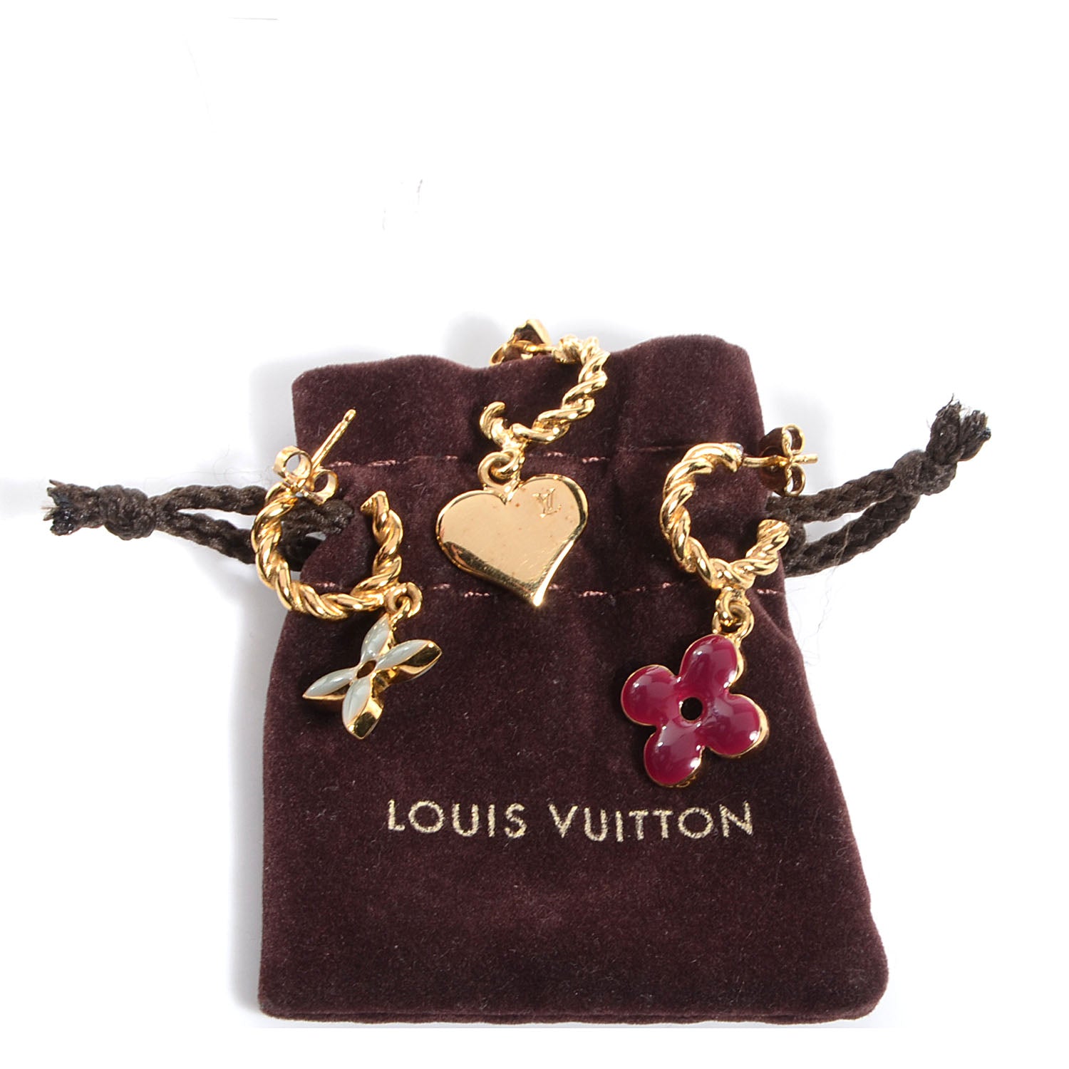 Louis Vuitton Sweet Monogram Earrings Gold 3 of 3