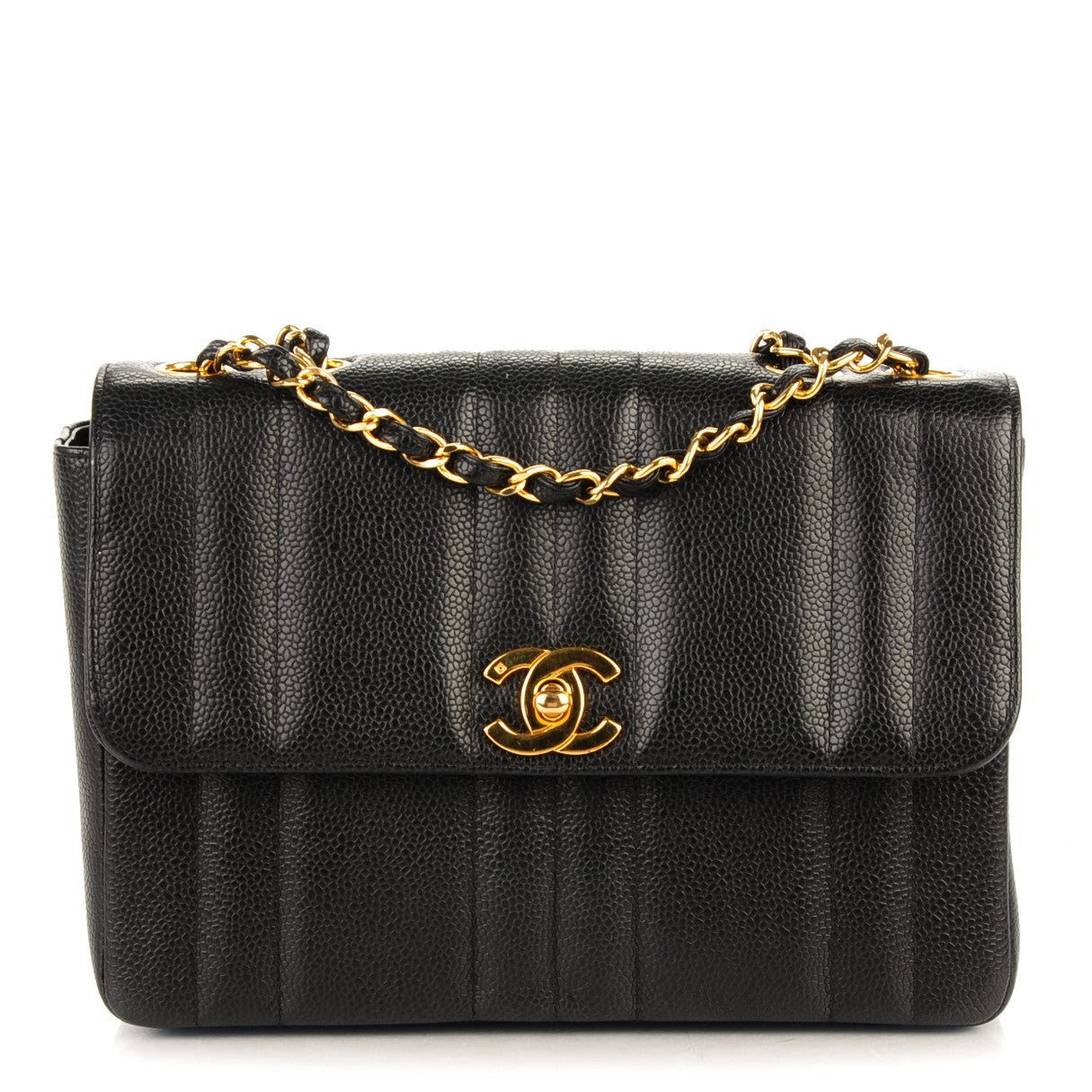 Chanel Caviar Vertical Quilt Small Single Flap Black 1 of 9