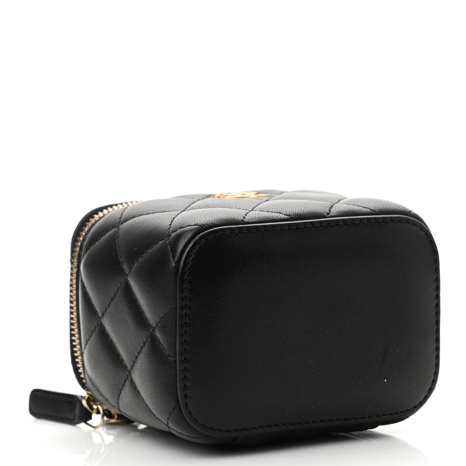 Chanel Lambskin Quilted Mini Pearl Crush Vanity Case With Chain Black 4 of 11