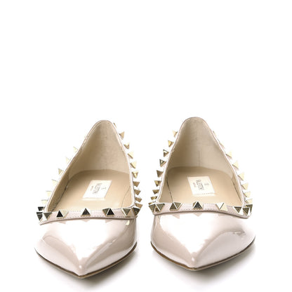 Valentino Garavani Patent Rockstud Ballerina Flats 38 Poudre 2 of 9