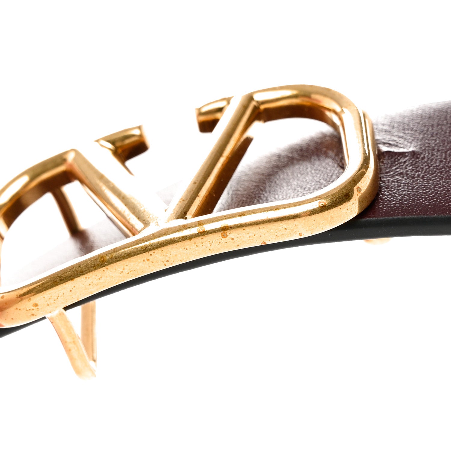 Valentino Garavani Glossy Calfskin VLogo Reversible 40mm Belt 75/30 Rubino White 7 of 10