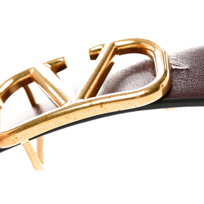 Valentino Garavani Glossy Calfskin VLogo Reversible 40mm Belt 75/30 Rubino White 7 of 10