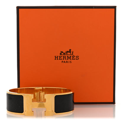 Hermes Enamel Wide Clic Clac H Bracelet GM Black 5 of 5