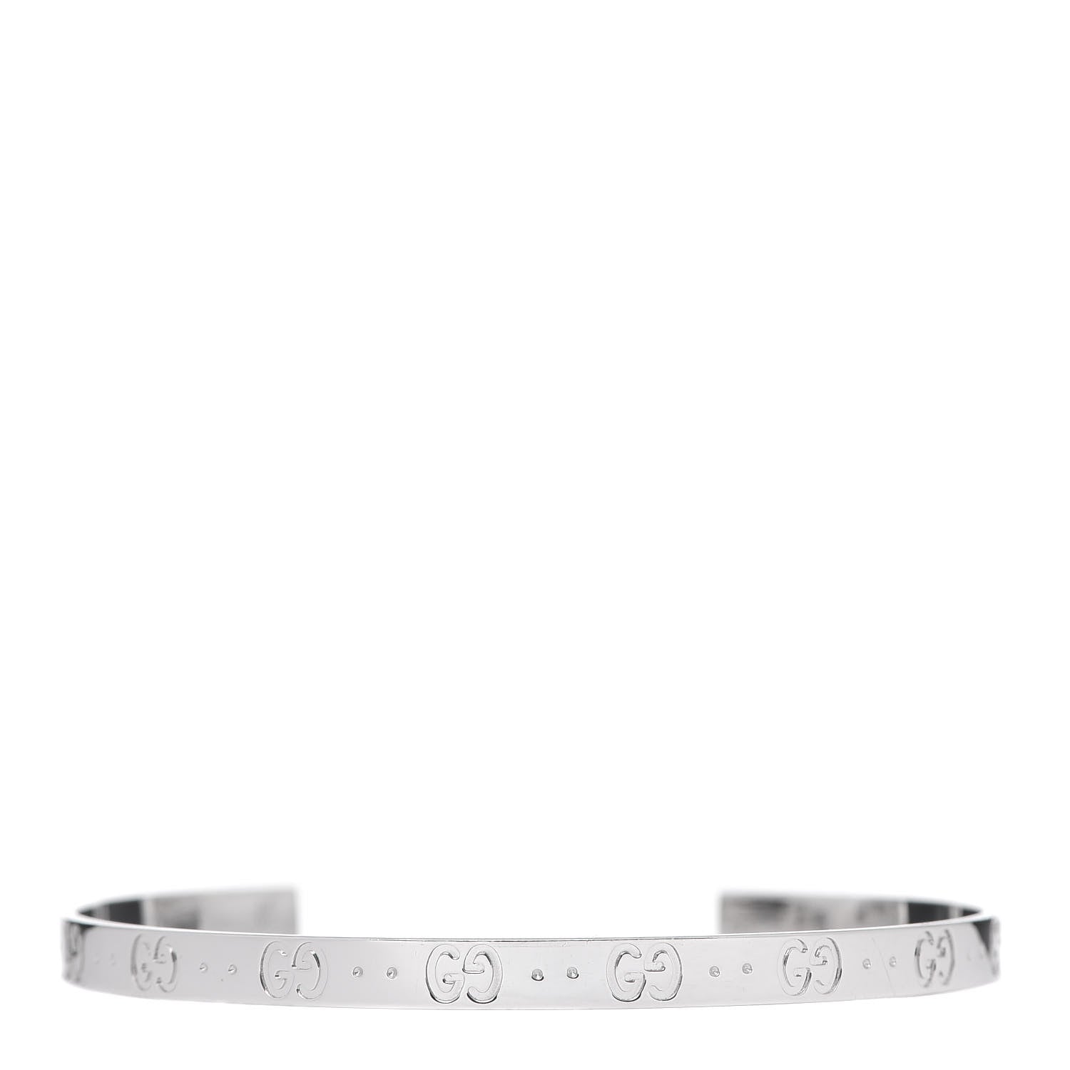 Gucci 18K White Gold Icon Cuff Bracelet 1 of 7