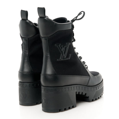 Louis Vuitton Canvas Monogram Laureate Platform Desert Boots 37 Black 4 of 9