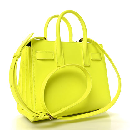 Saint Laurent Calfskin Nano Sac De Jour Neon Yellow 3 of 11