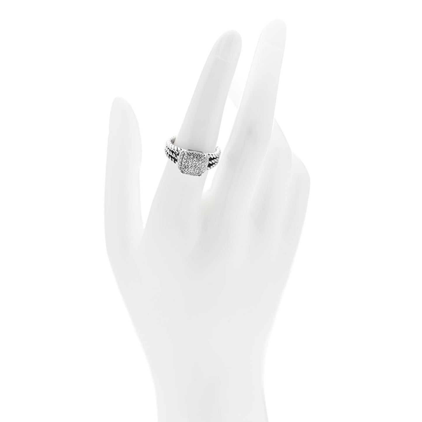 Sterling Silver Diamond 10mm Petite Wheaton Ring 54 6.75
