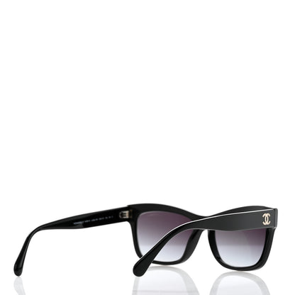 Chanel Acetate Crystal CC Rectangle Sunglasses 5496-B Black 4 of 8