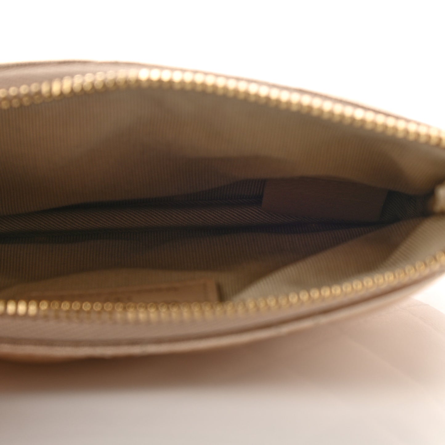 Metallic Lambskin Quilted Small Cosmetic Case Gold