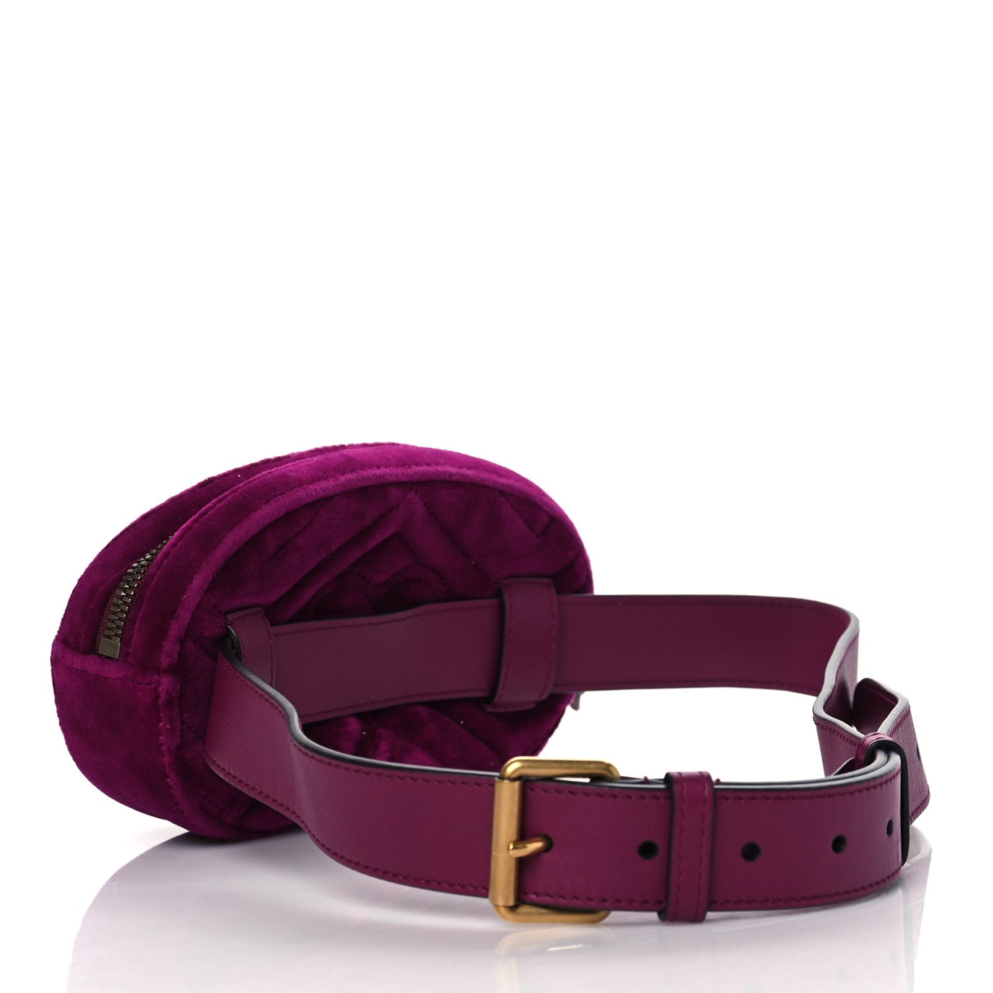 Velvet Matelasse GG Marmont Belt Bag Fuchsia 85 34 Violet Cyclamen