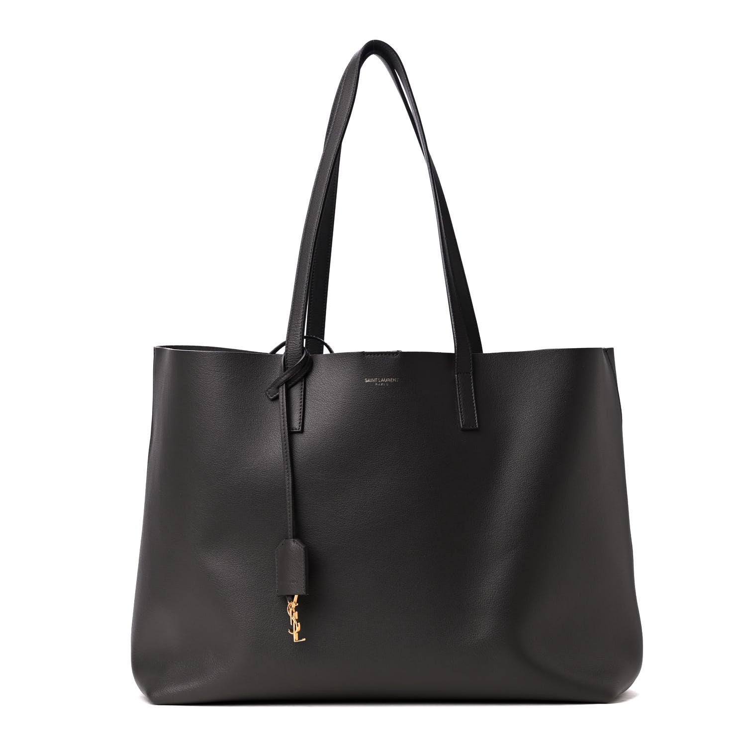 Saint Laurent Calfskin Large Shopping Tote Coal 2 of 5