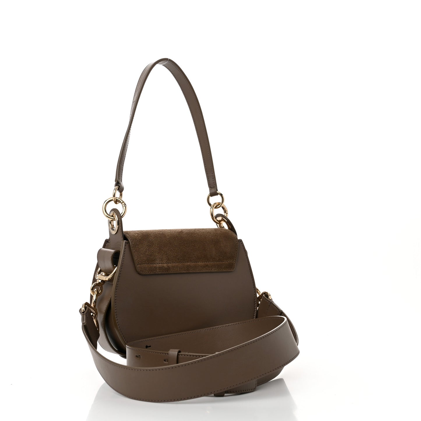 Calfskin Suede Small Tess Bag Army Green