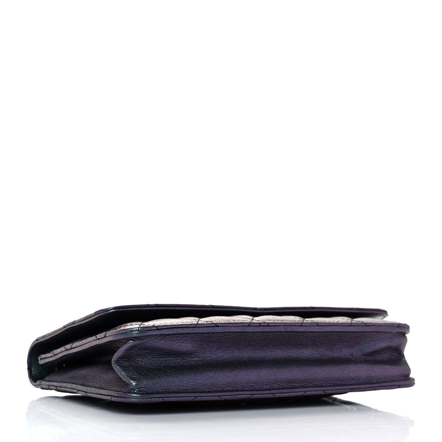 Chanel Iridescent Goatskin Quilted Wallet On Chain WOC Purple 4 of 10