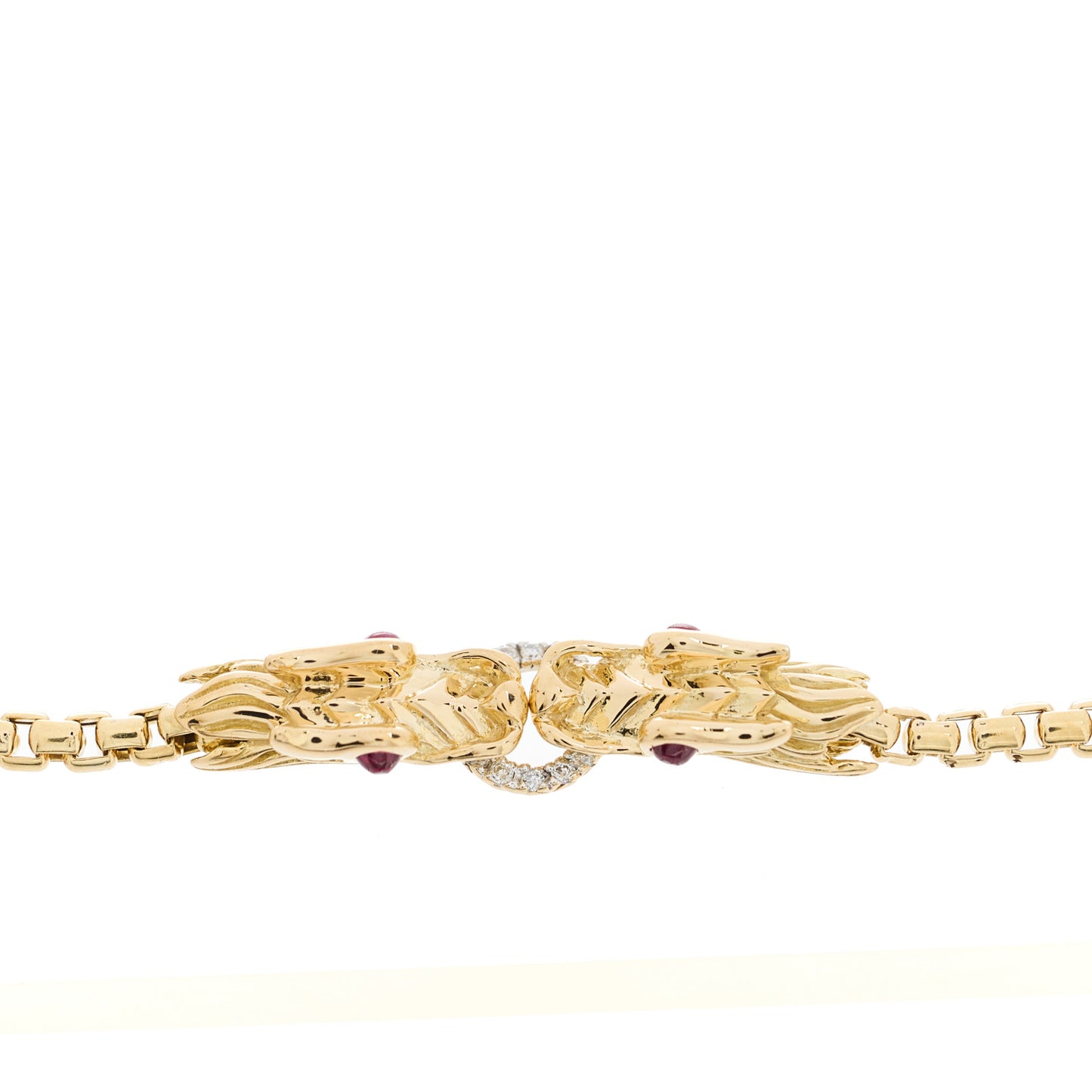 18K Yellow Gold Diamond Ruby Legends Naga Station Bracelet