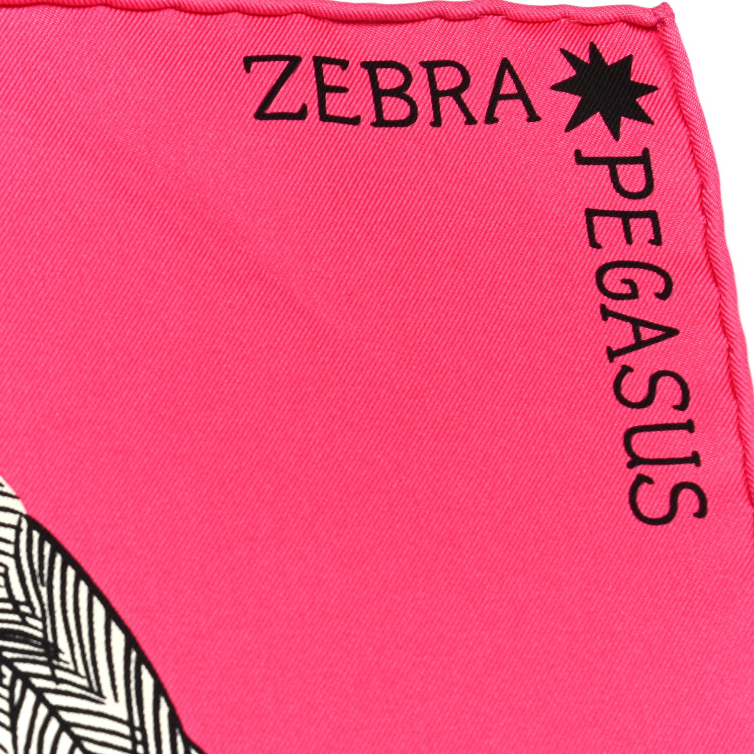 Hermes Silk Zebra Pegasus Scarf 90 Rose Vif Black Ivoire 4 of 6
