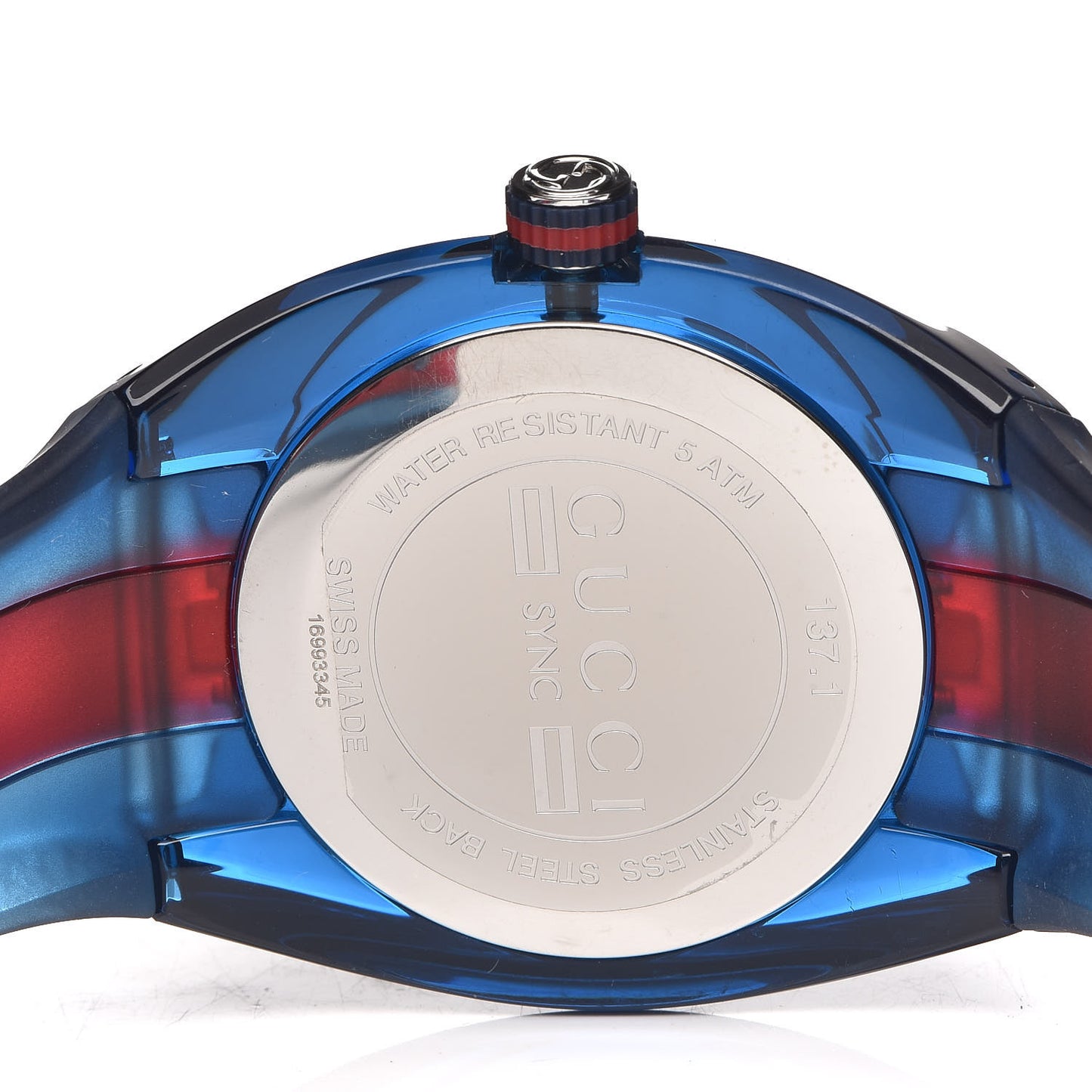 Stainless Steel Rubber 46mm Sync Web Quartz Watch Blue