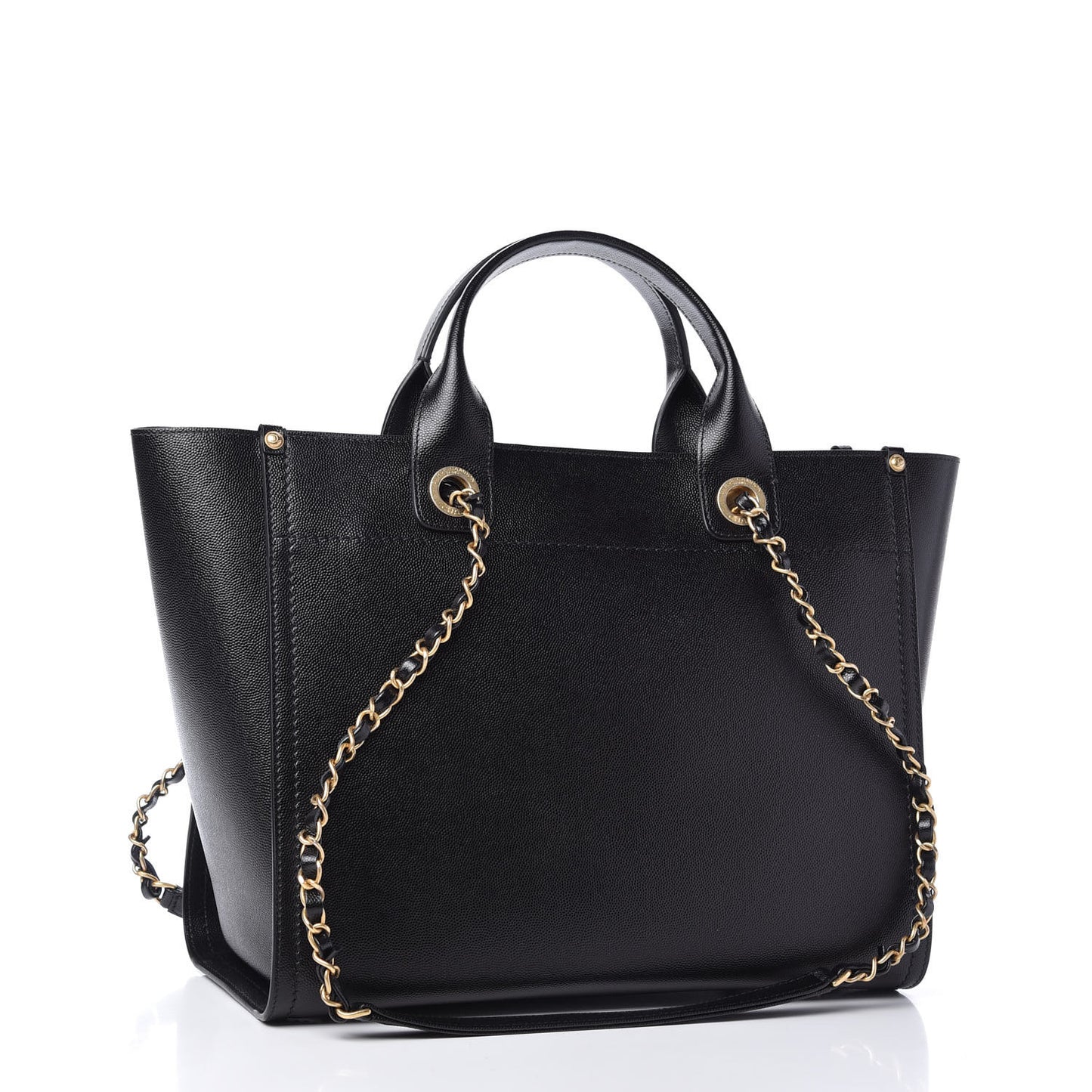 Caviar Small Studded Deauville Tote Black