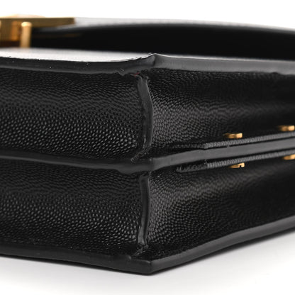 Saint Laurent Grain De Poudre Monogram Cassandra Clasp Bag Black Rouge Legion 9 of 11